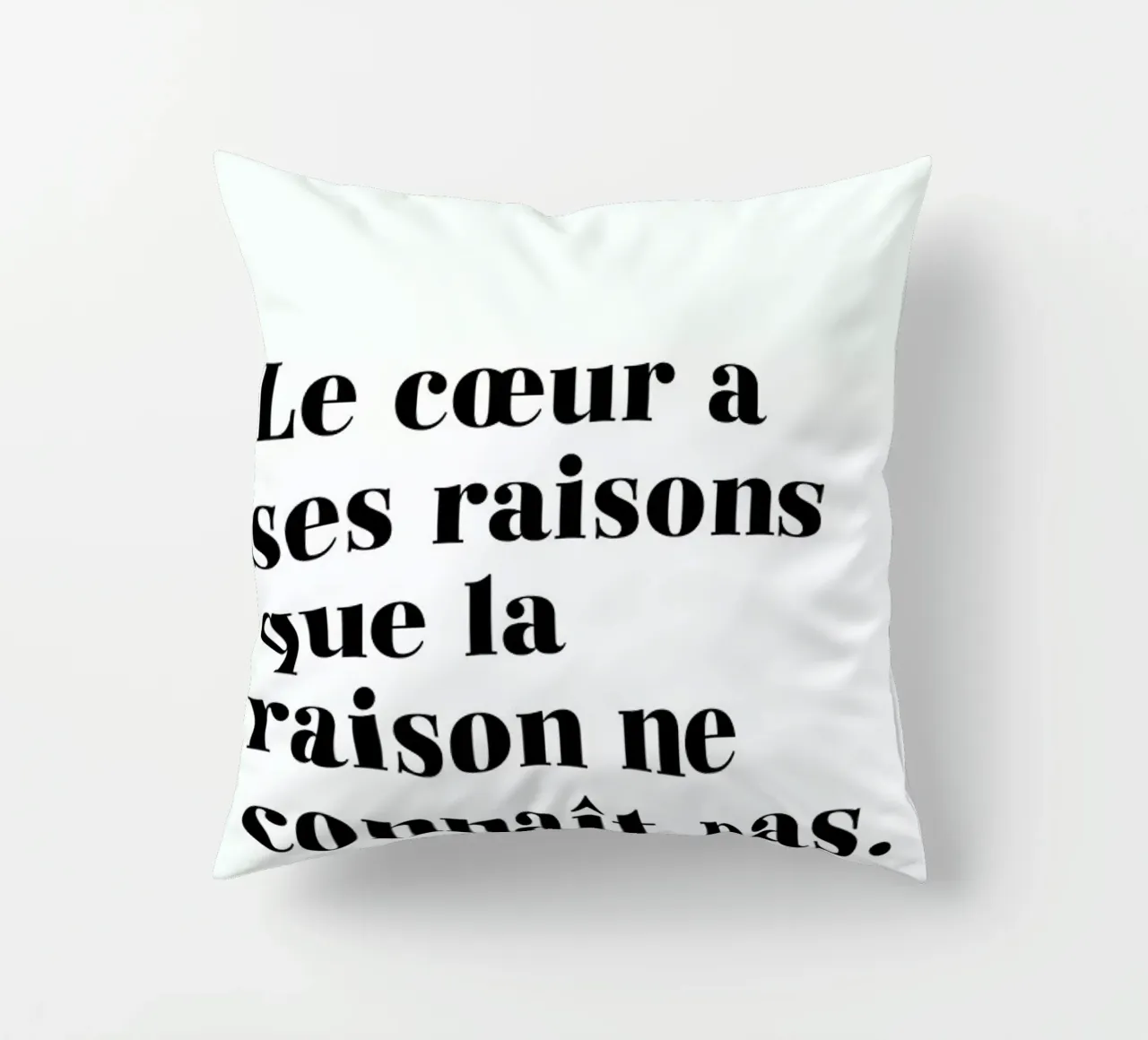 Le cœur a ses raisons cuscino da typed