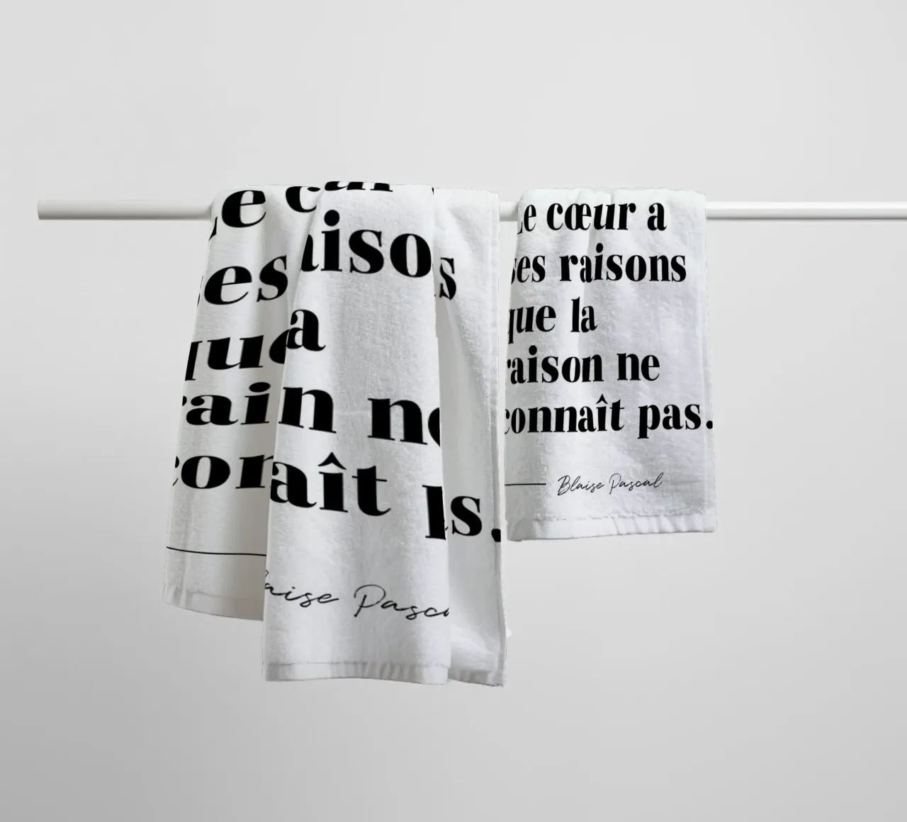 Le cœur a ses raisons asciugamano da bagno da typed