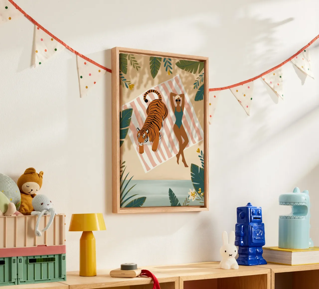 Exotic Relaxation Escape canvas with Floater frame by Nebula Verse