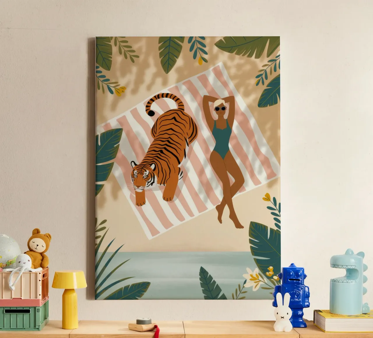 Exotic Relaxation Escape canvas with Floater frame by Nebula Verse