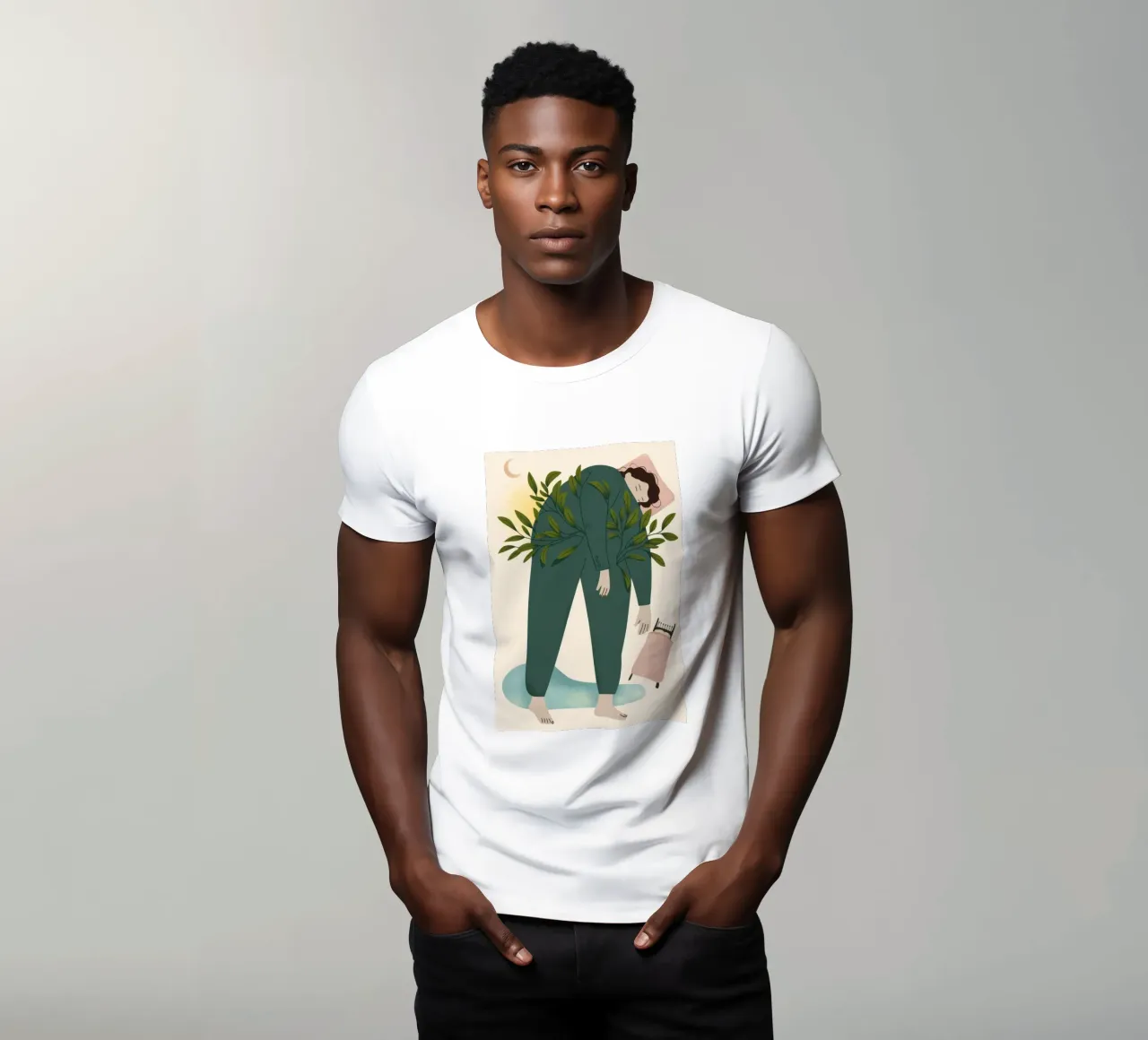 Tranquillità verde sonno t-shirt da Nebula Verse