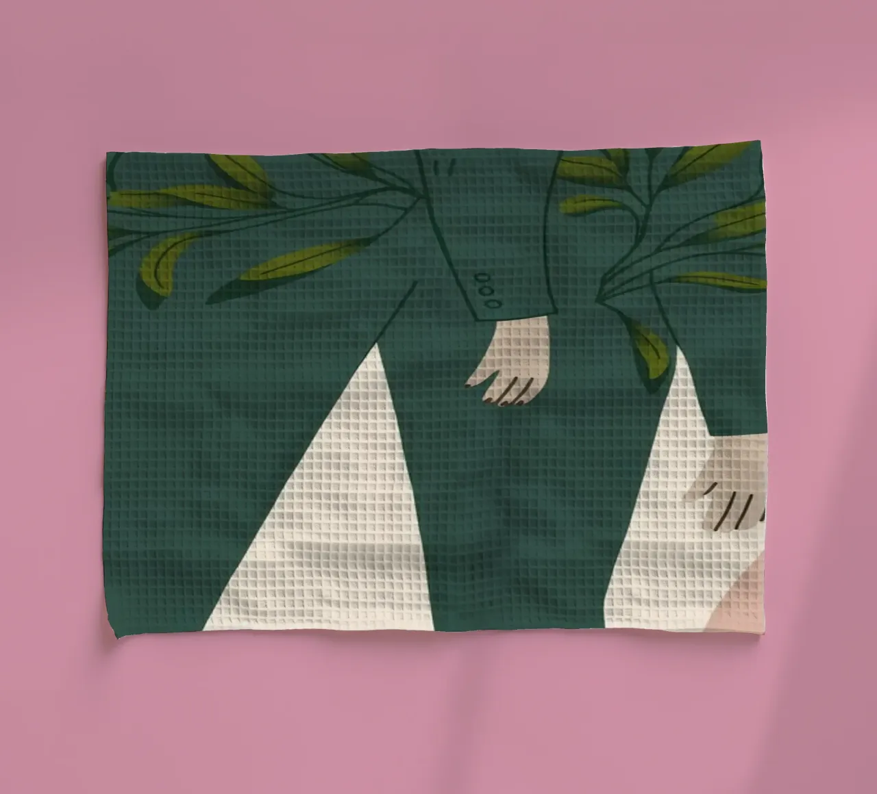 Sleepy Green Tranquility tea towel by Nebula Verse