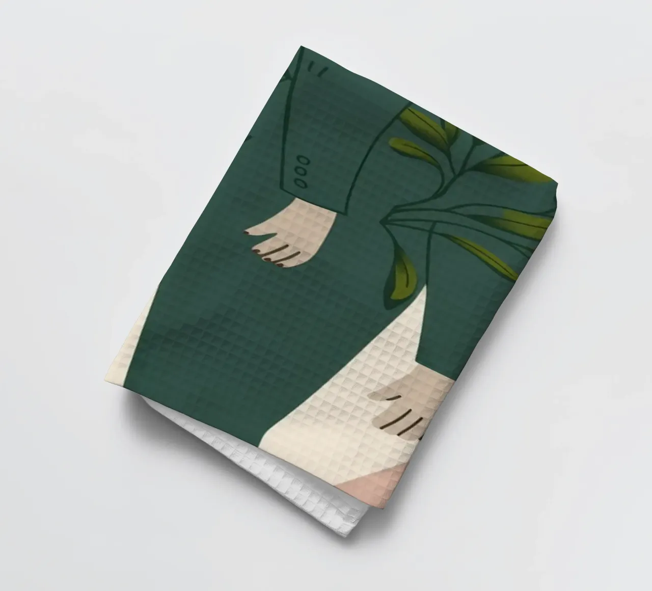 Sleepy Green Tranquility tea towel by Nebula Verse