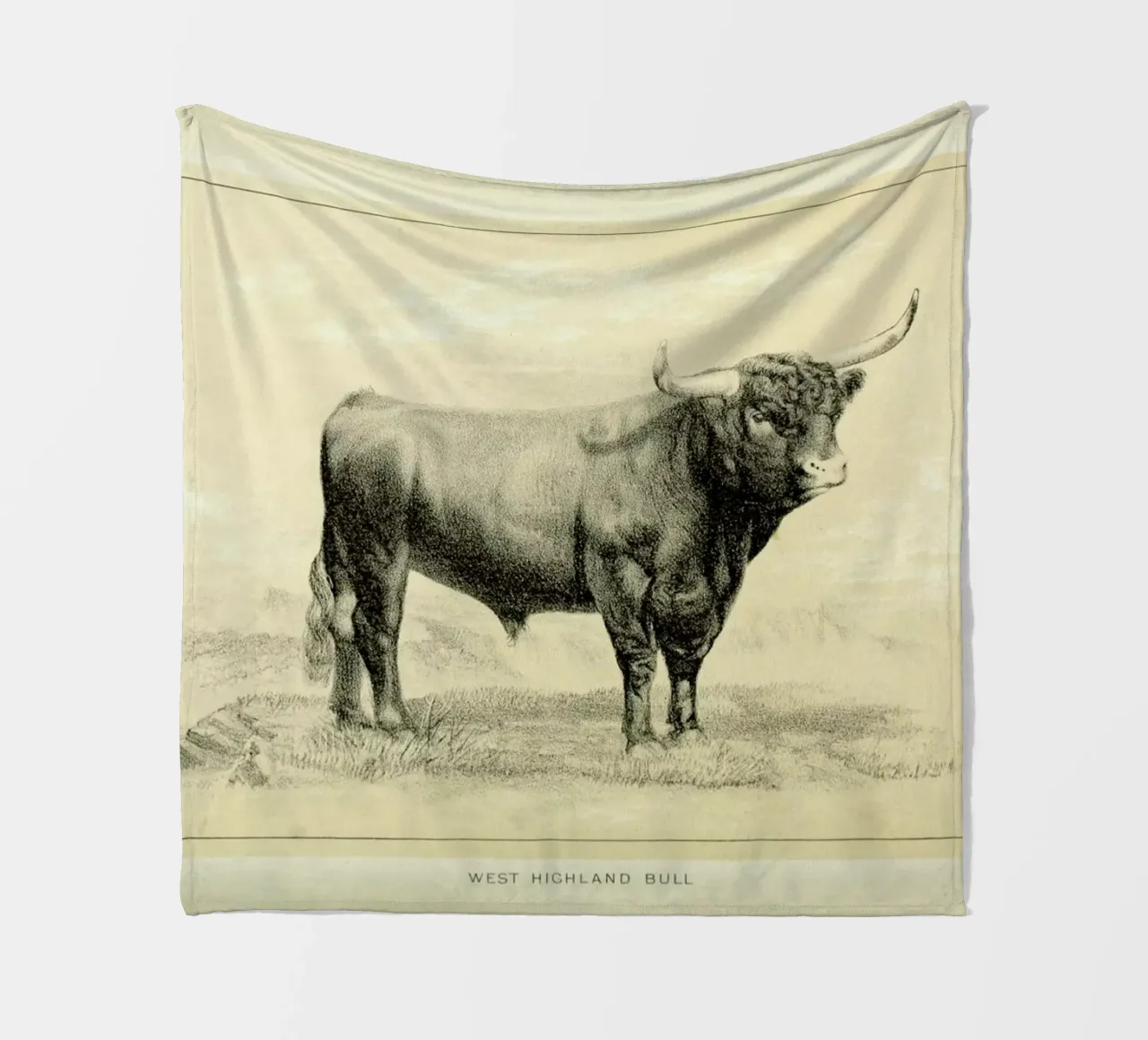 West Highland Bull fleece blanket by Flora & Fauna