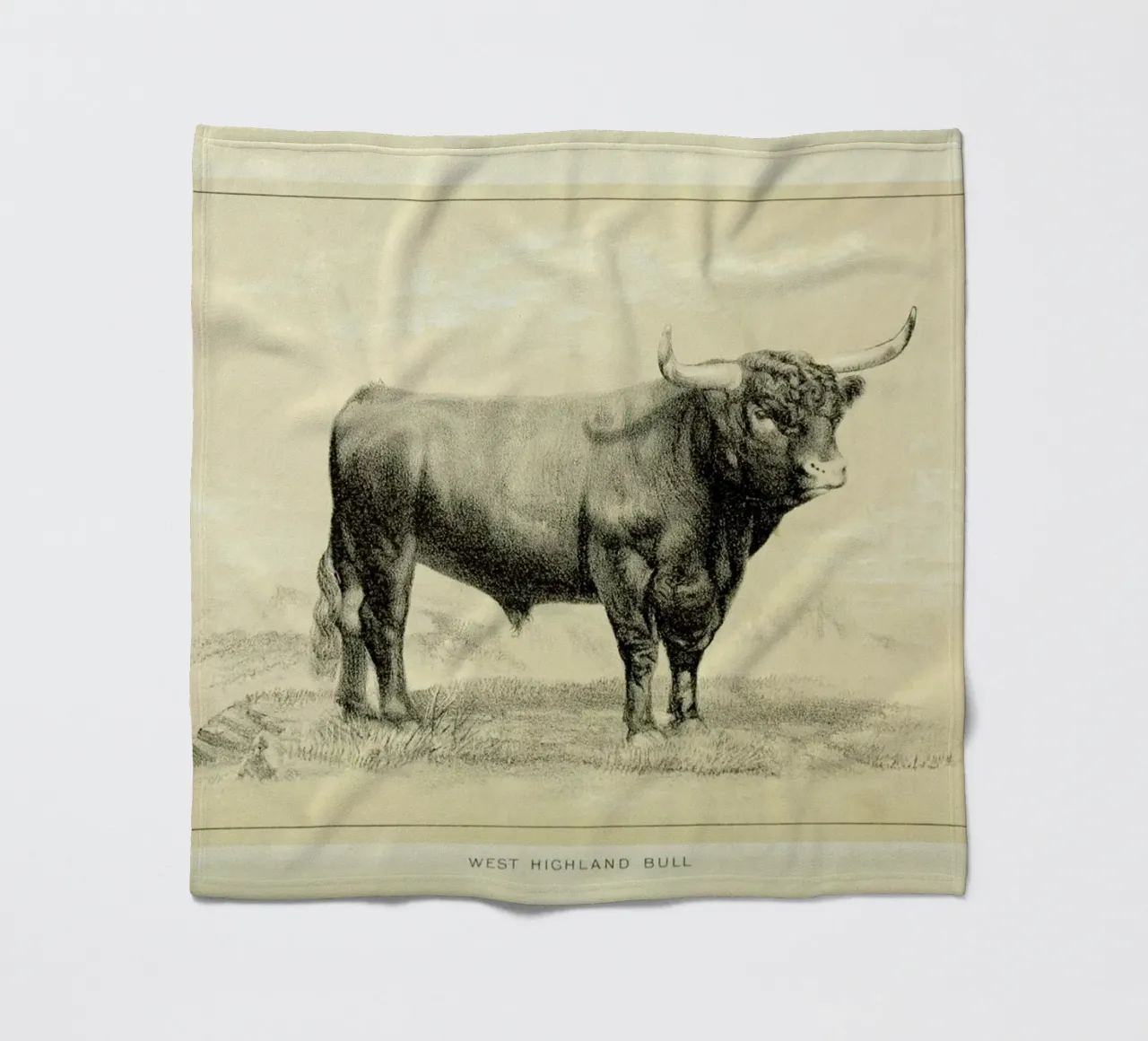 West Highland Bull fleece blanket by Flora & Fauna