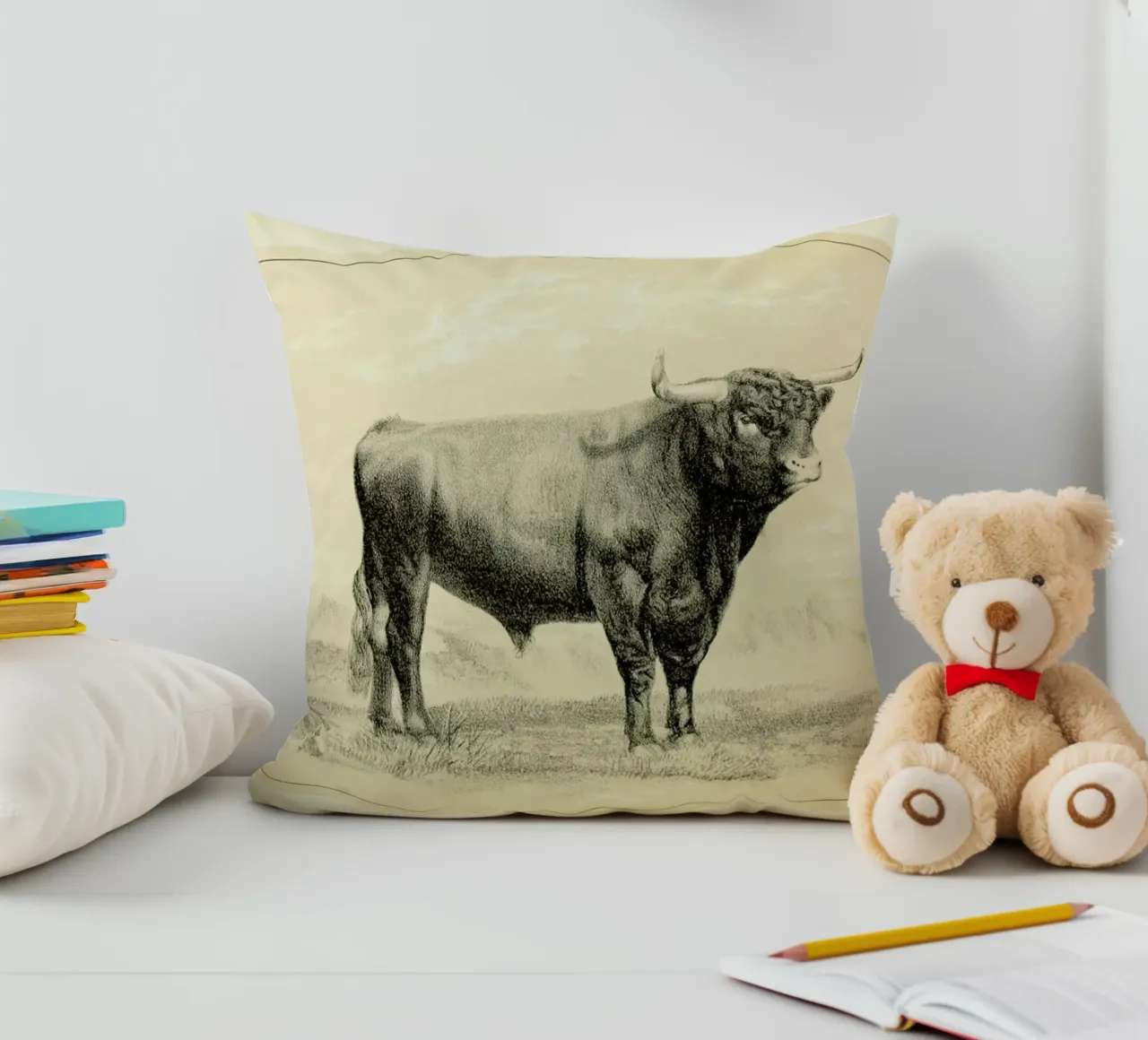 West Highland Bull decorative cushion by Flora & Fauna