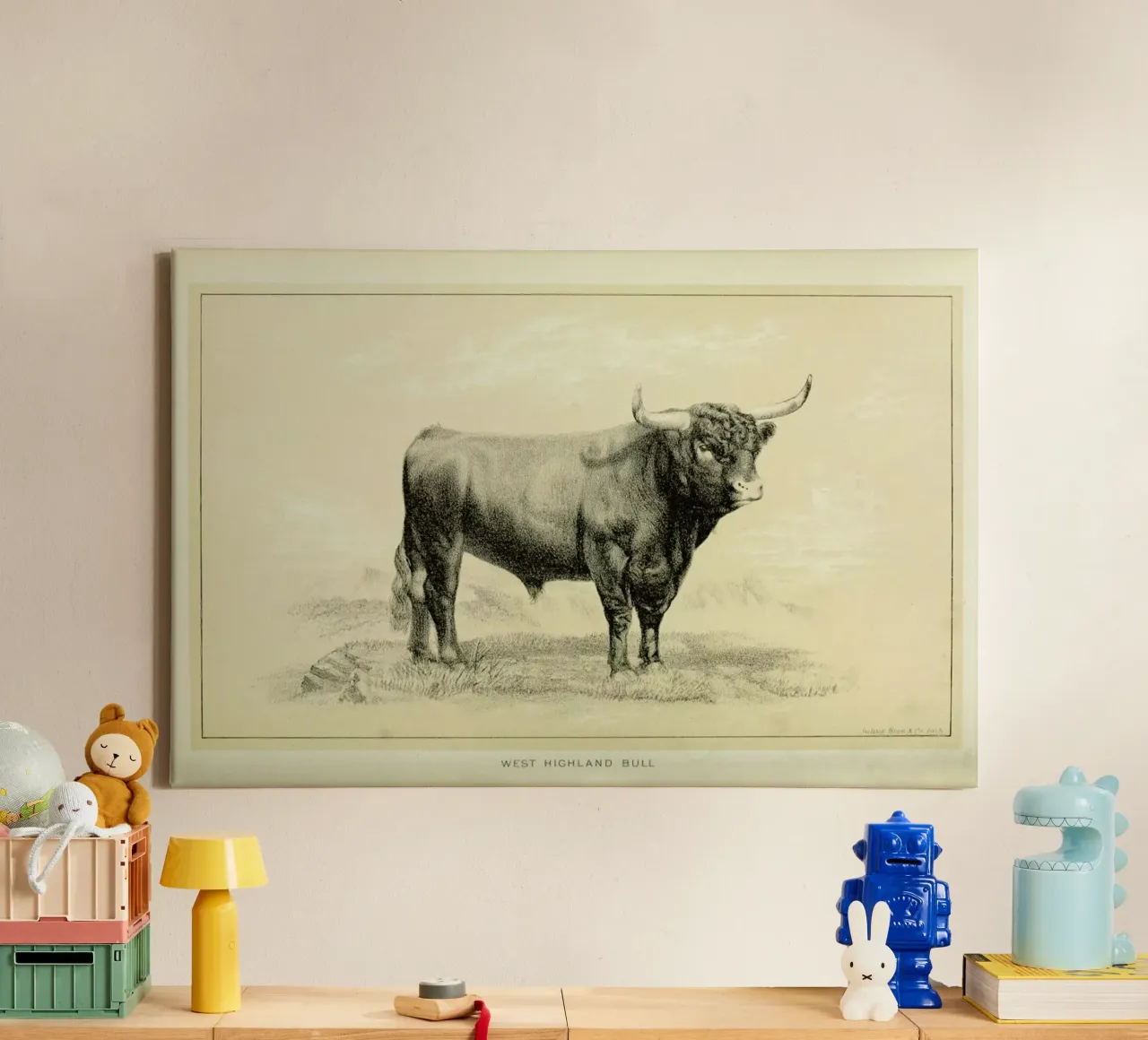 West Highland Bull canvas by Flora & Fauna