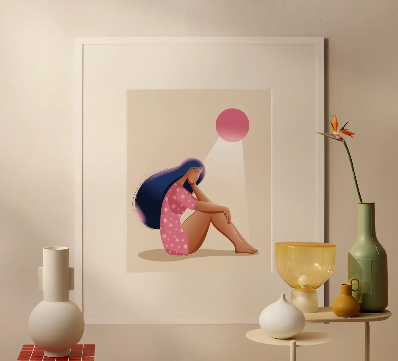 Reflektierende rosa Einsamkeit Poster von Nebula Verse