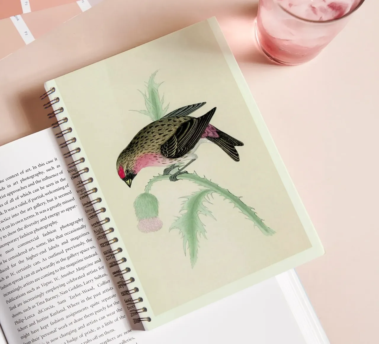 Redpole Bird spiral notebook by Flora & Fauna