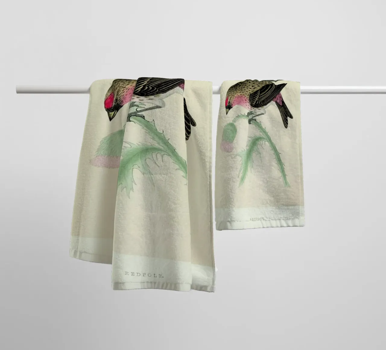 Redpole Bird asciugamano da bagno da Flora & Fauna