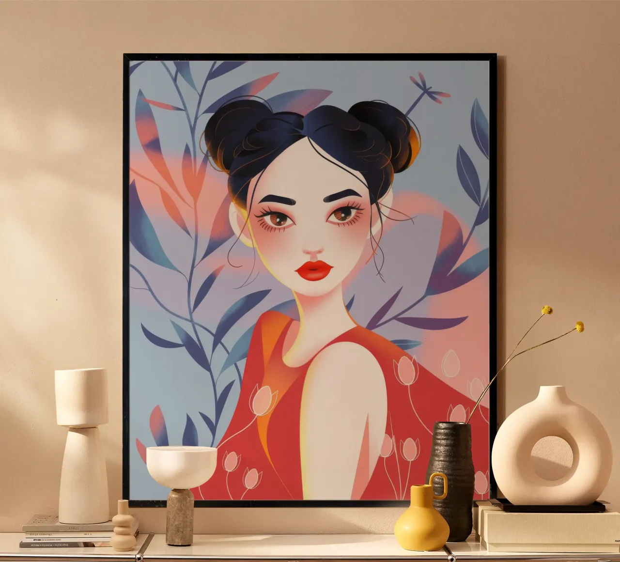 Armonia della natura serena poster con telaio in legno da Nebula Verse
