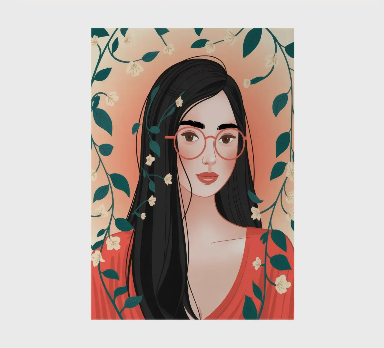 Floral Red Elegance notebook by Nebula Verse