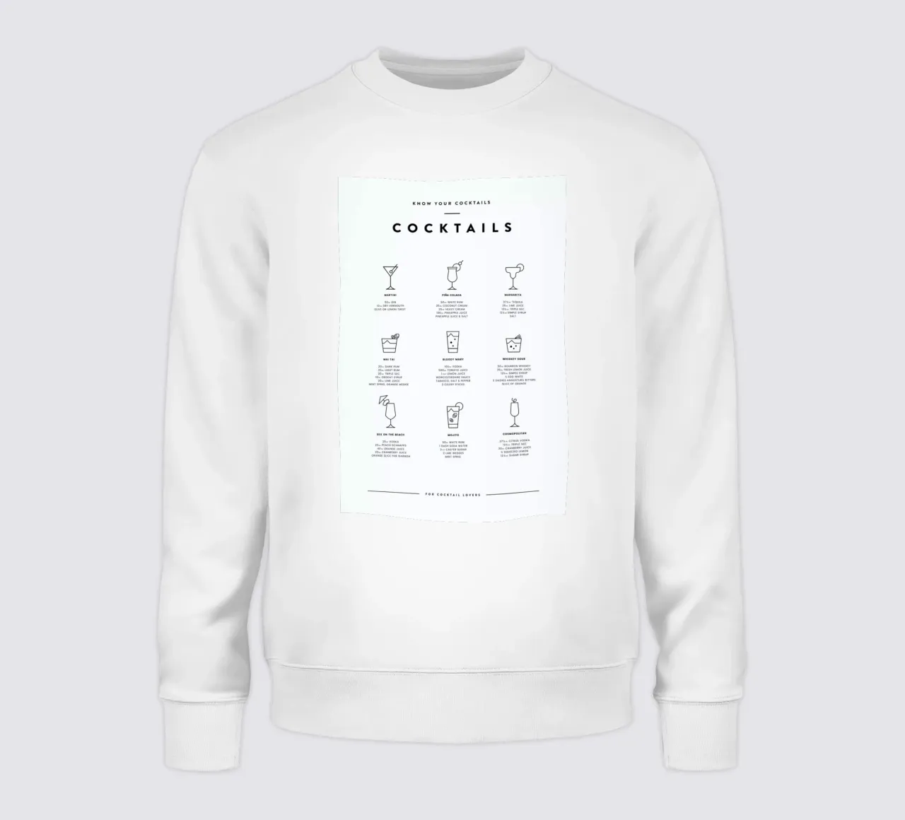 Cocktail chart felpa da daylight design studio