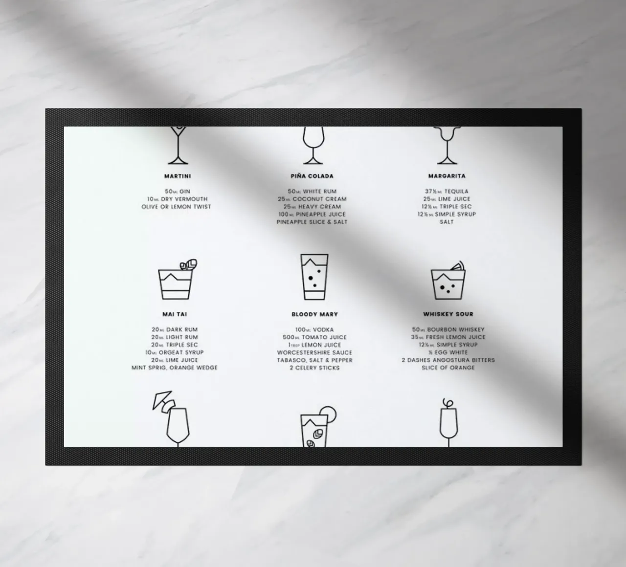 Cocktail chart zerbino da daylight design studio
