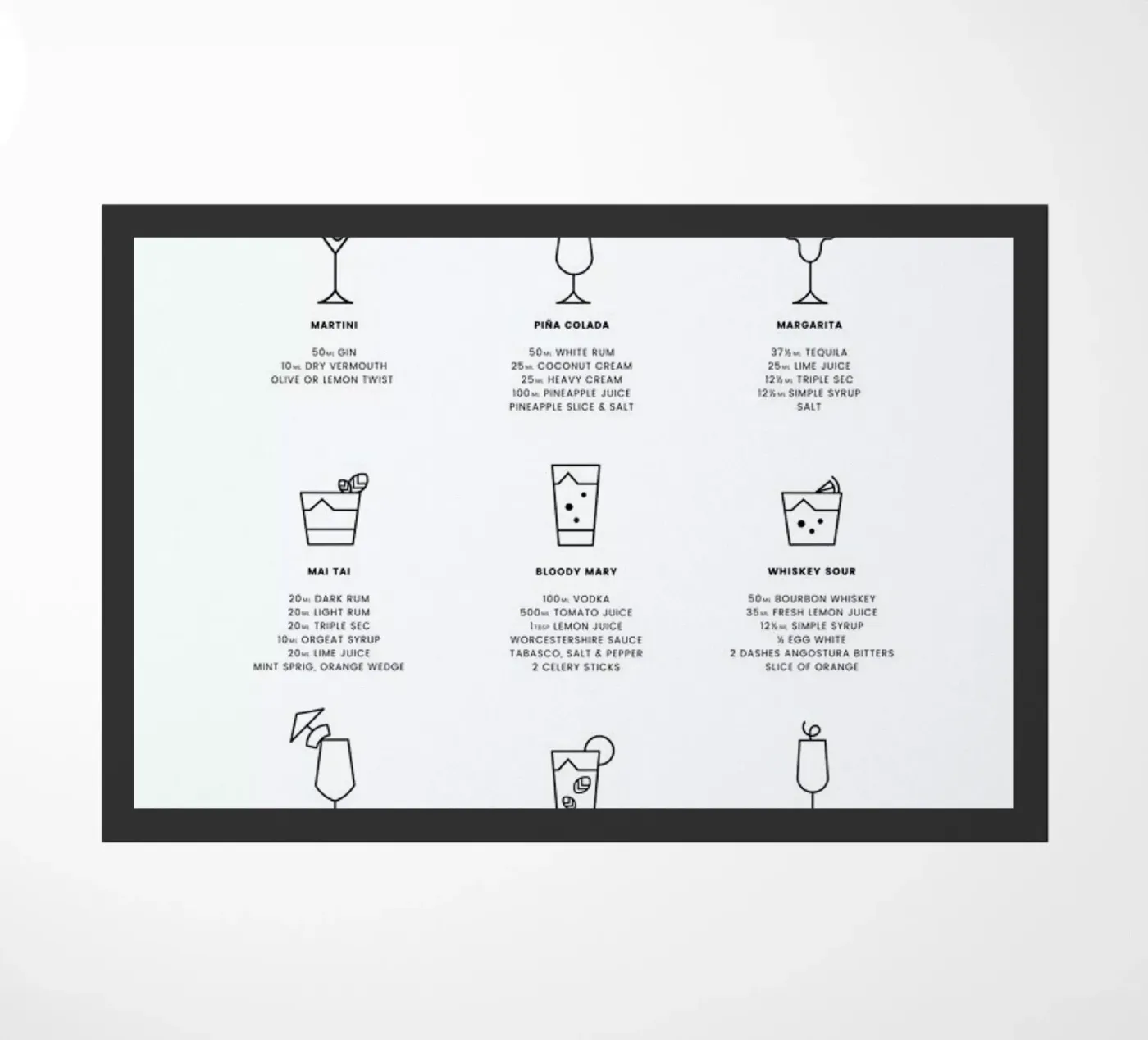 Cocktail chart Fußmatte von daylight design studio