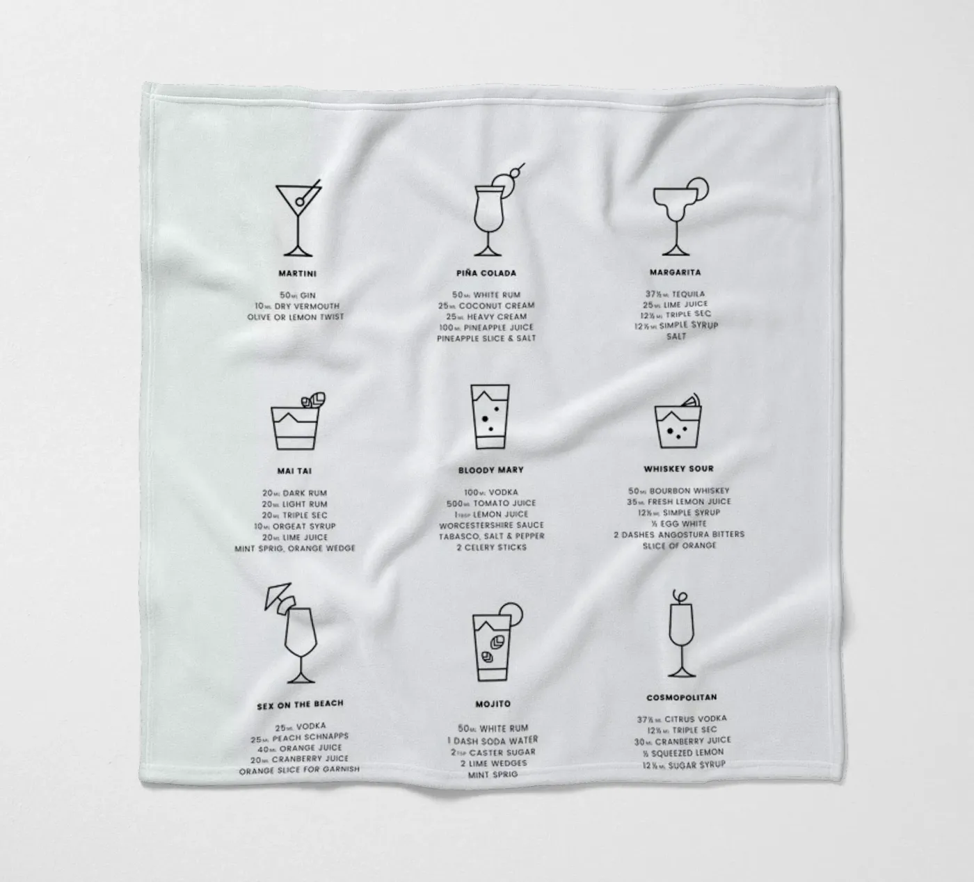 Cocktail chart Fleecedecke von daylight design studio