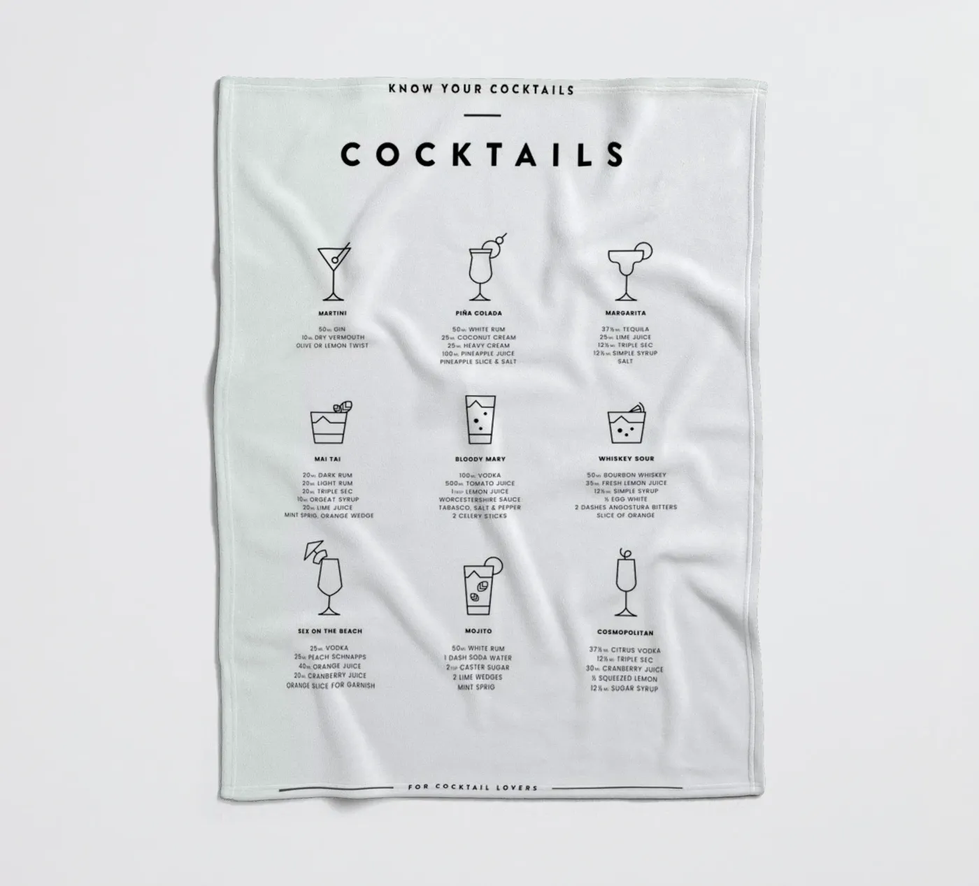 Cocktail chart Fleecedecke von daylight design studio