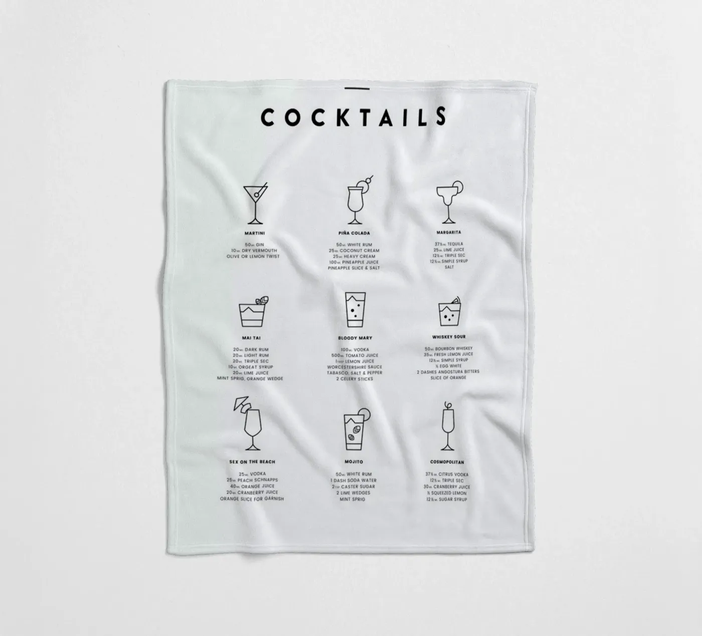 Cocktail chart Fleecedecke von daylight design studio