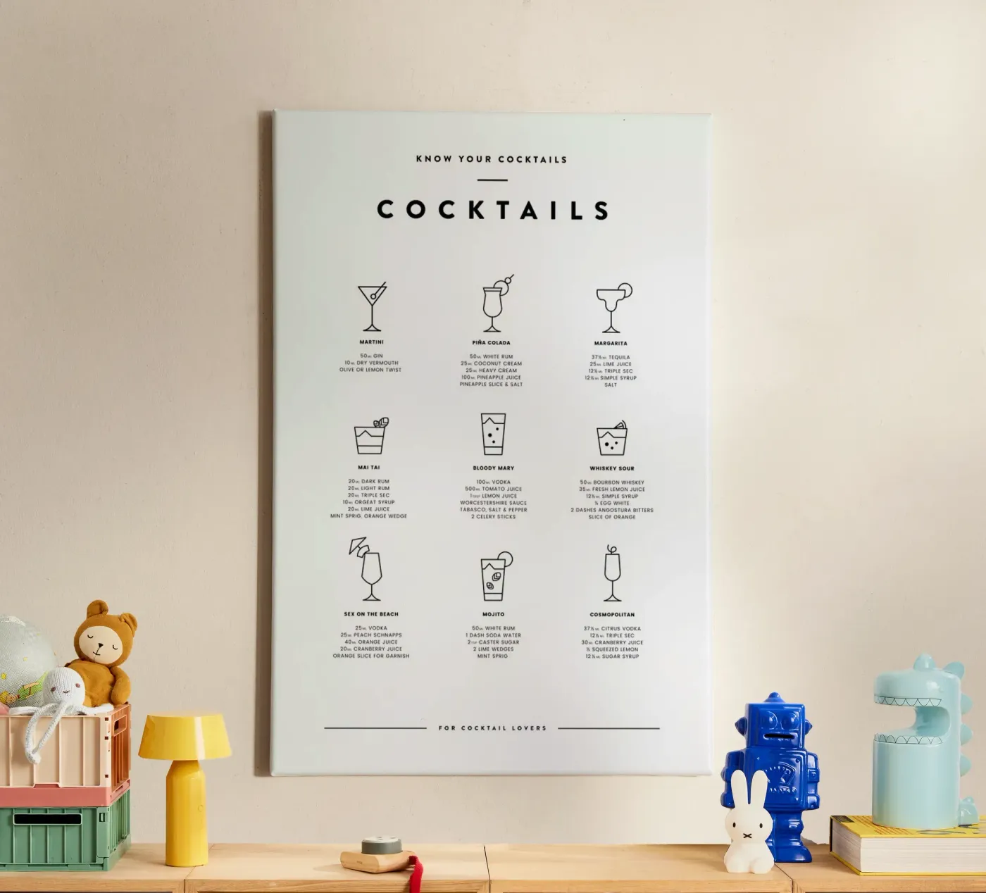 Cocktail chart tela da daylight design studio