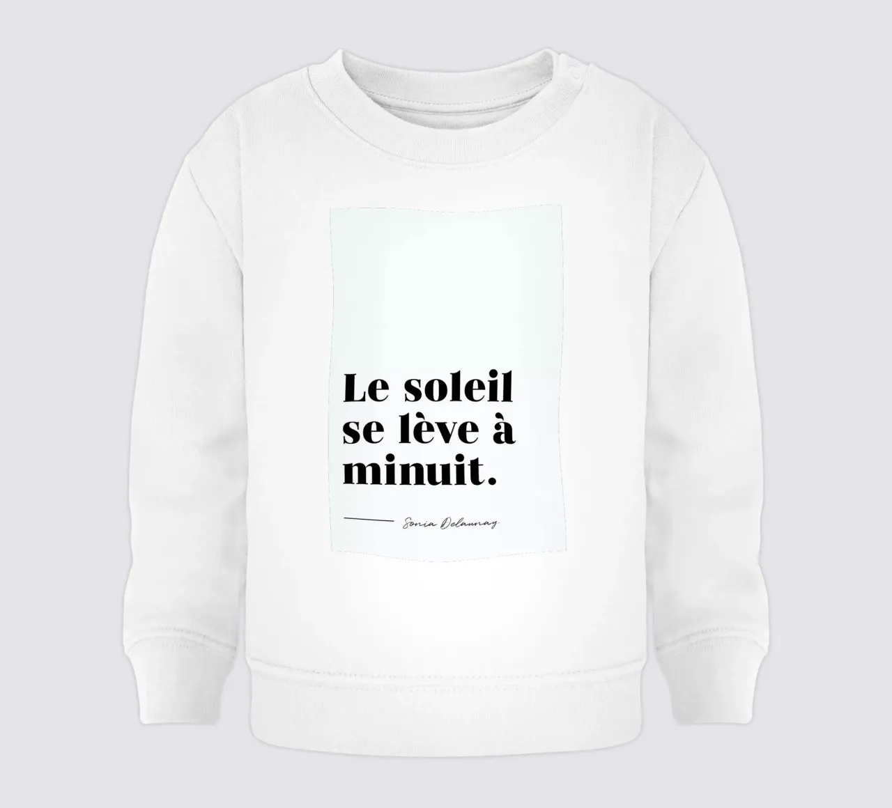 Le soleil se lève à minuit felpa neonato da typed