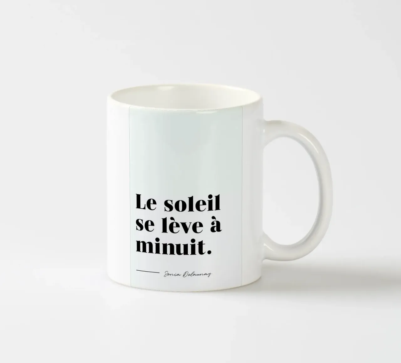 Le soleil se lève à minuit tazza in ceramica da typed