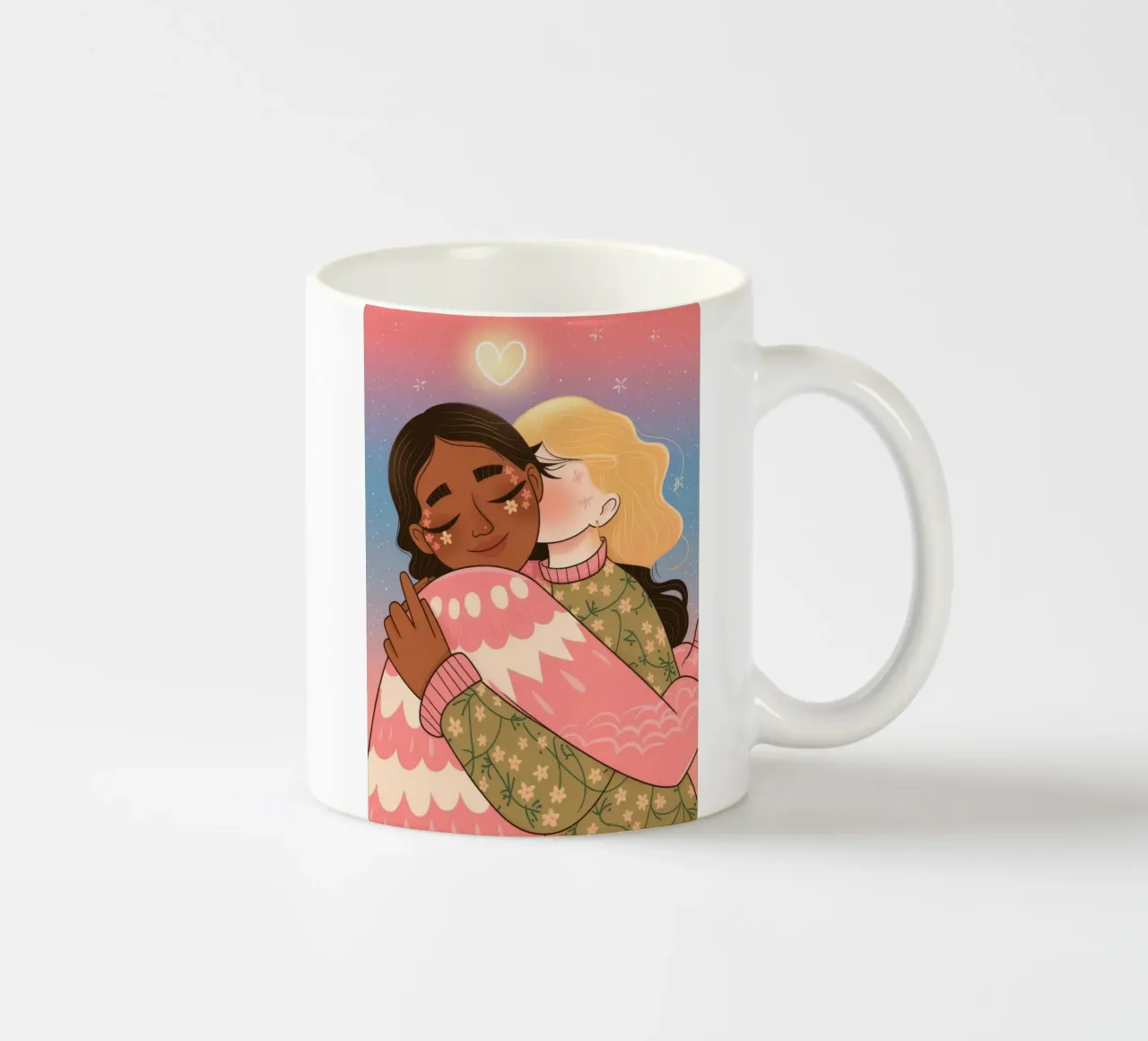 Warme Umarmung Liebe Keramik Tasse von Nebula Verse
