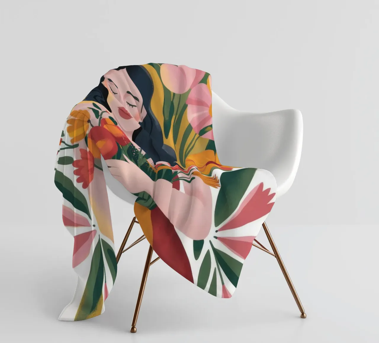 Floral Embrace Serenity fleece blanket by Nebula Verse