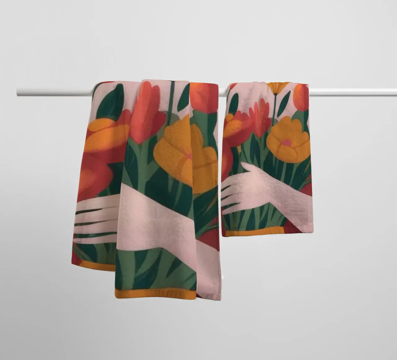 Floral Embrace Serenity towel by Nebula Verse