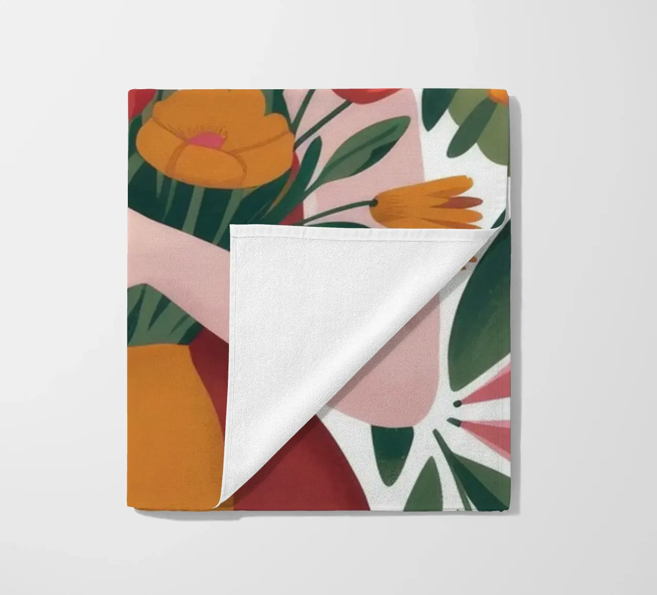 Floral Embrace Serenity beach towel by Nebula Verse
