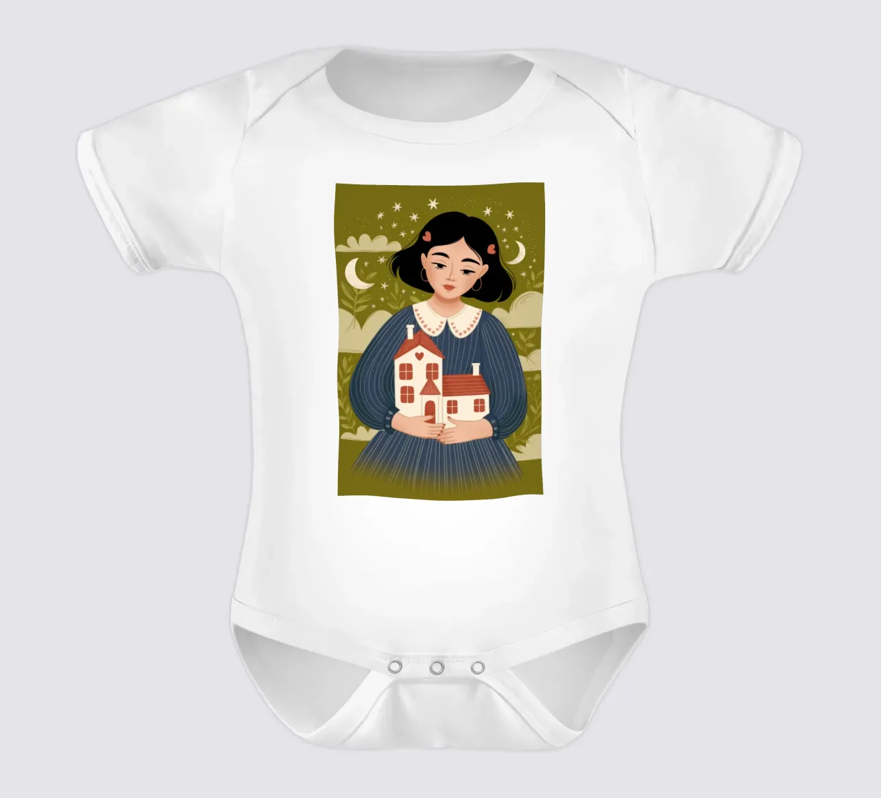 Nostalgisches Zuhause Umarmung Kurzarm Babybody von Nebula Verse