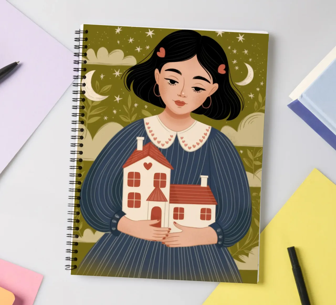 Nostalgic Home Embrace spiral notebook by Nebula Verse