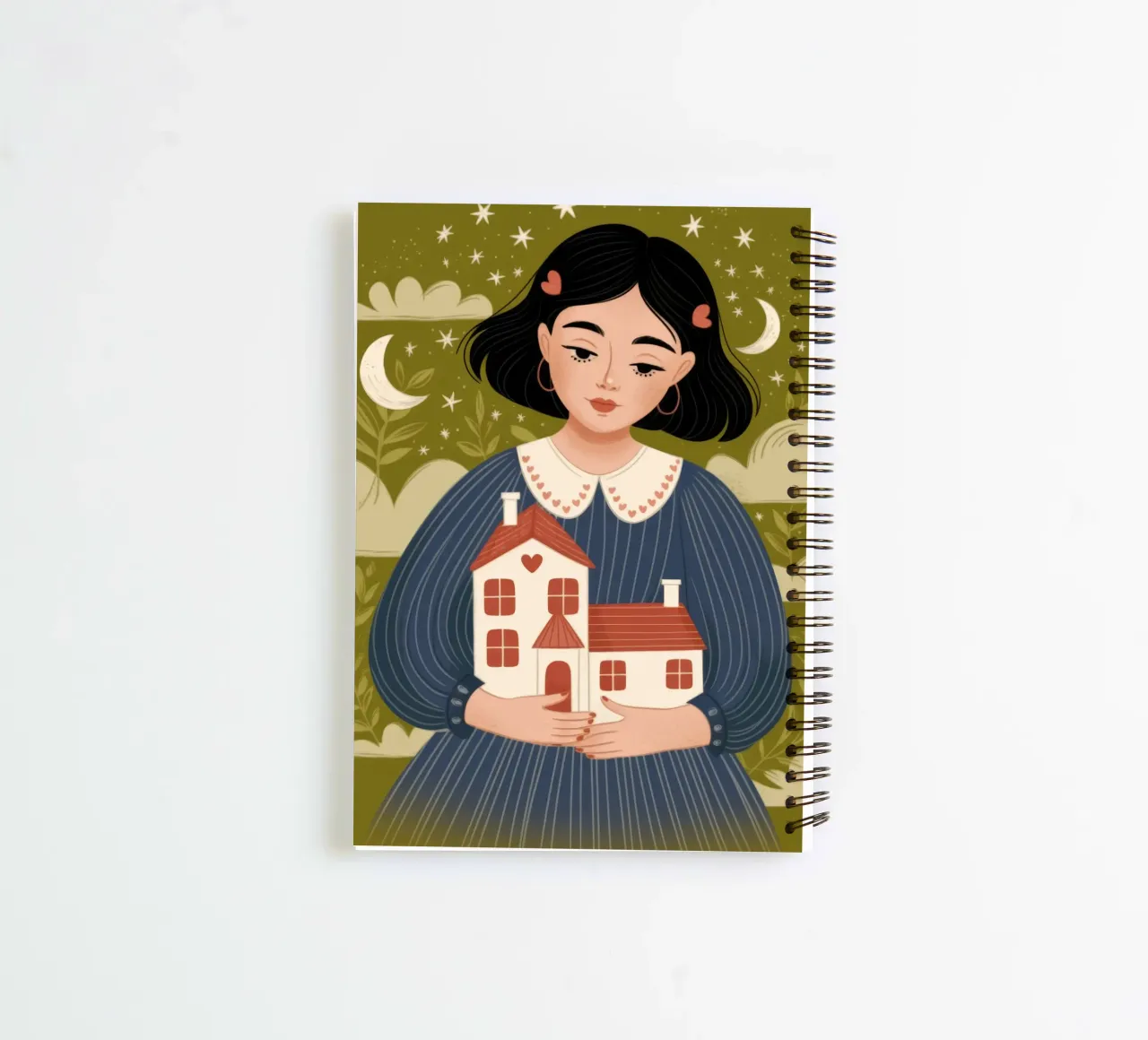 Nostalgic Home Embrace spiral notebook by Nebula Verse