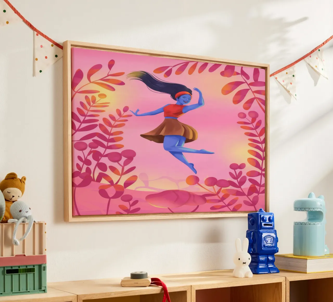 Etherisch dansgeluk canvas met Baklijst van Nebula Verse