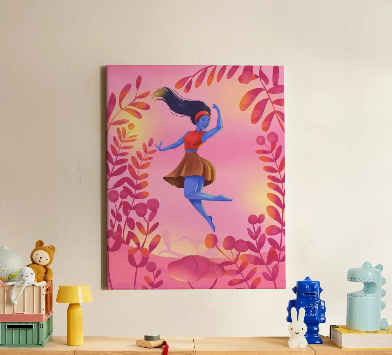 Etherisch dansgeluk canvas met Baklijst van Nebula Verse