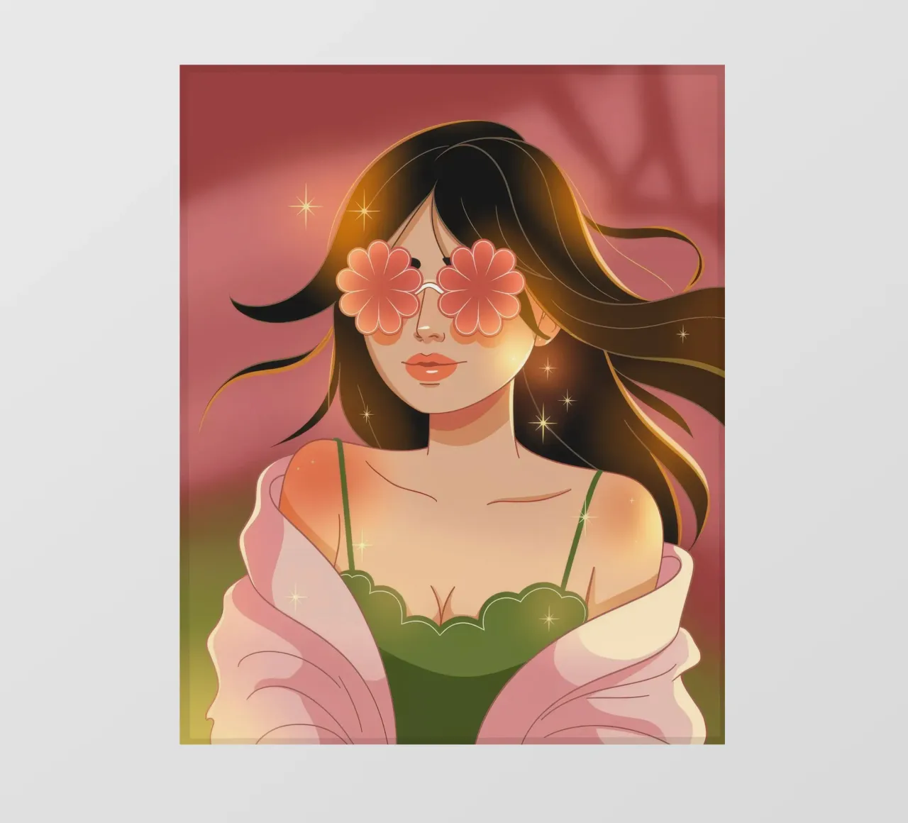 Musa visionaria in fiore telo in pvc da Nebula Verse