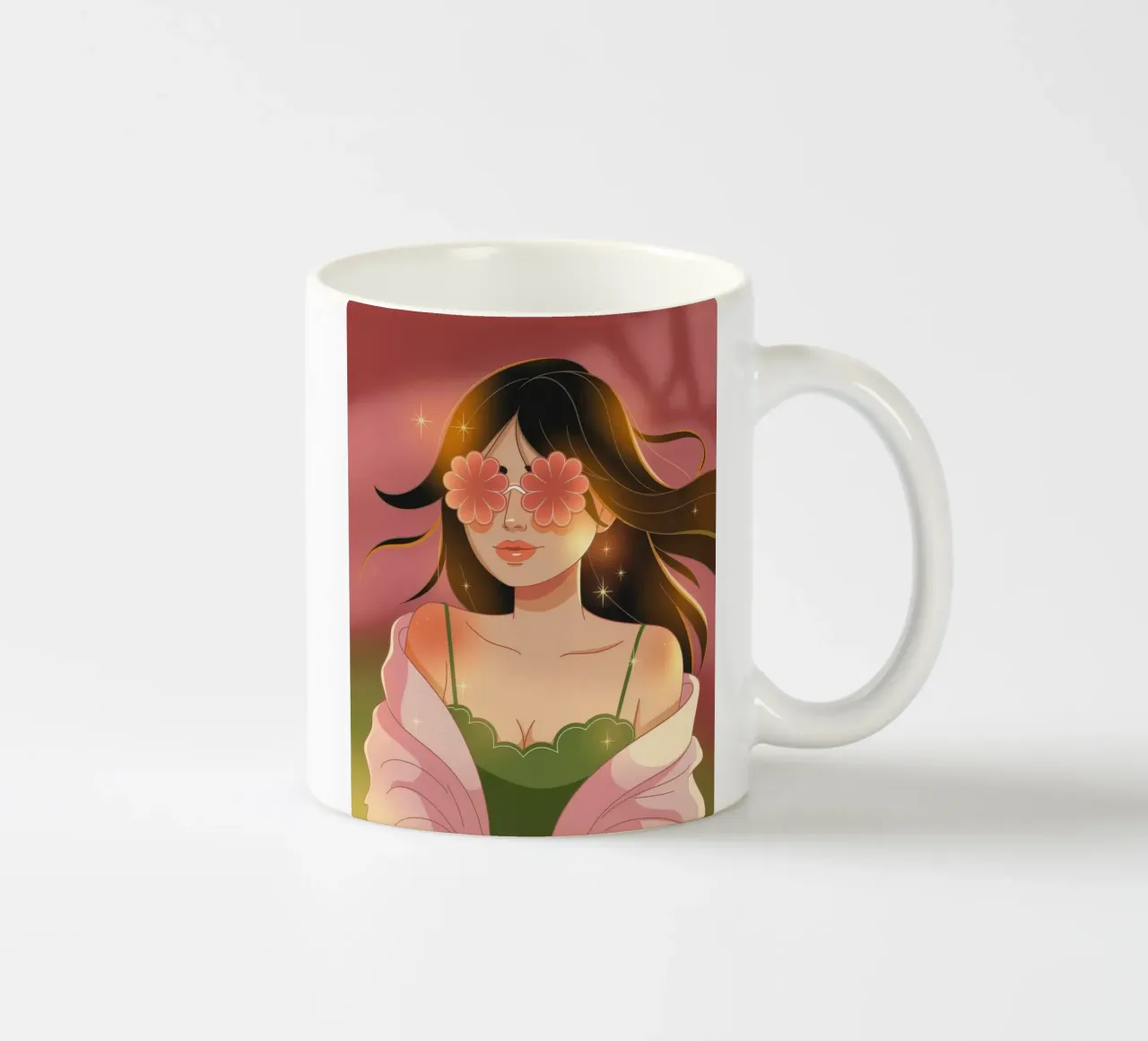 Musa visionaria in fiore tazza in ceramica da Nebula Verse