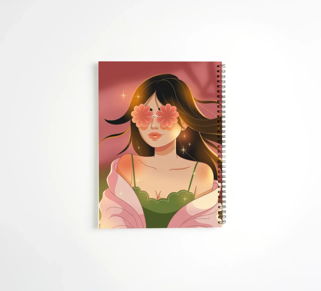 Blossoming Visionary Muse spiral notebook by Nebula Verse