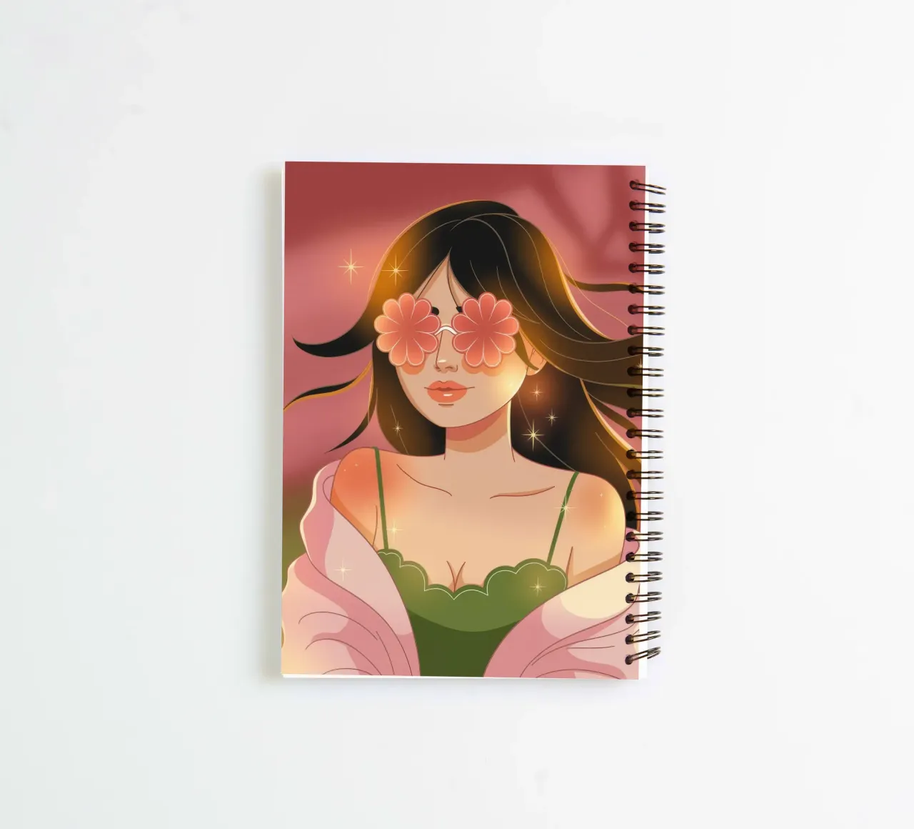 Blossoming Visionary Muse spiral notebook by Nebula Verse