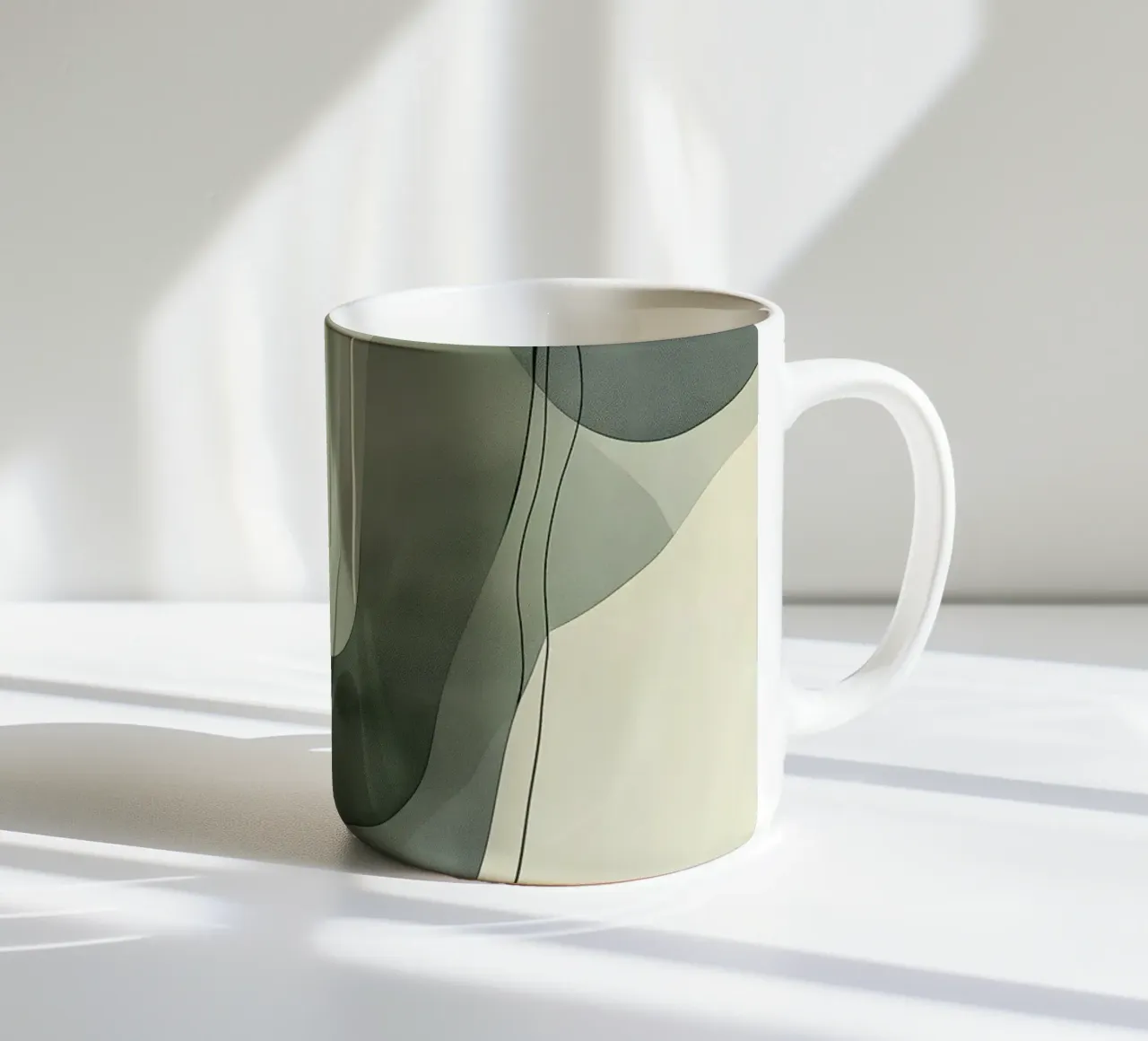 Forme astratte verdi tazza in ceramica da LaylaOzHome