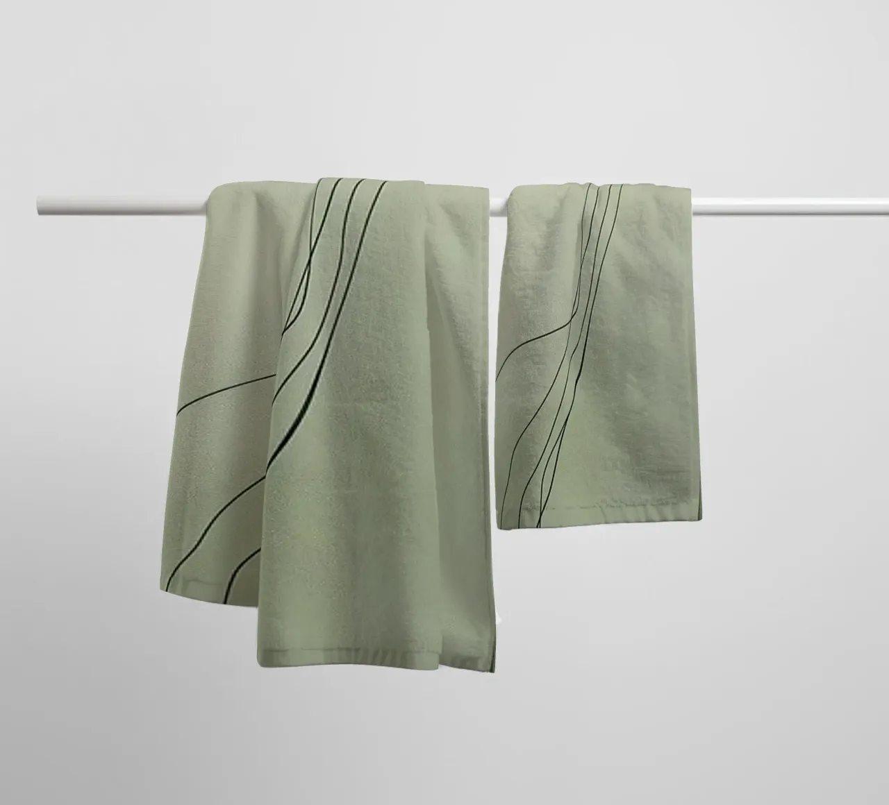 Abstract Green Shapes towel by LaylaOzHome