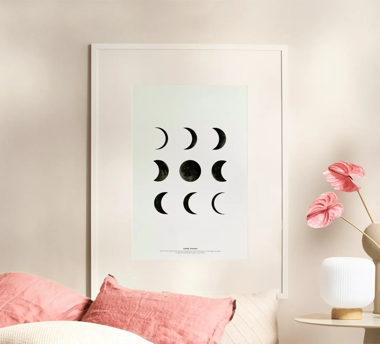 Lunar phases poster con telaio in legno da daylight design studio