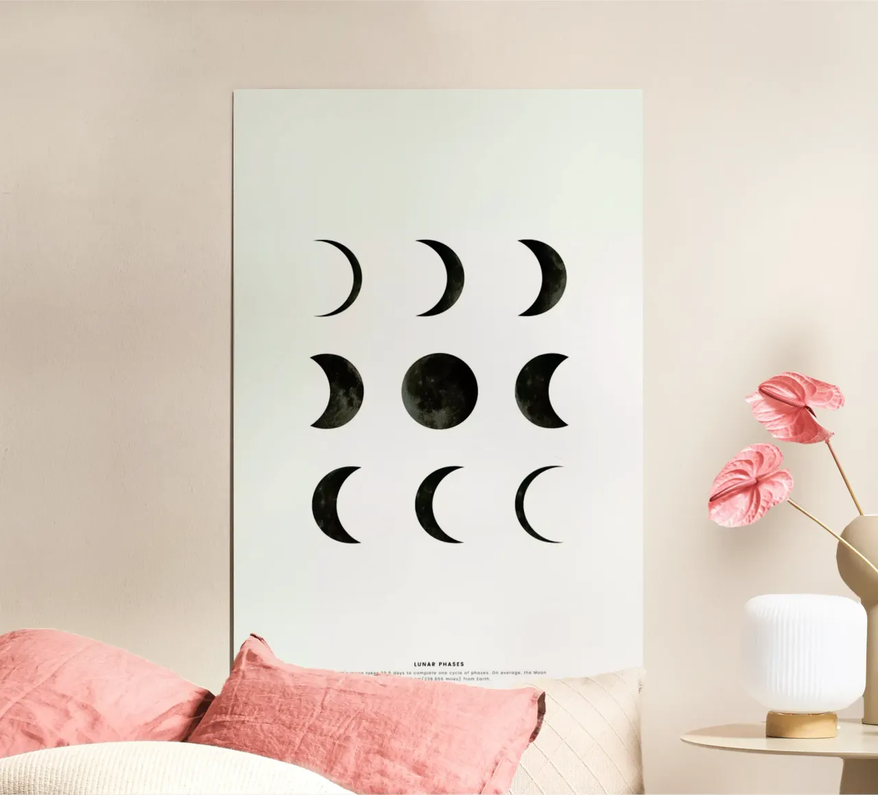 Lunar phases poster con telaio in legno da daylight design studio