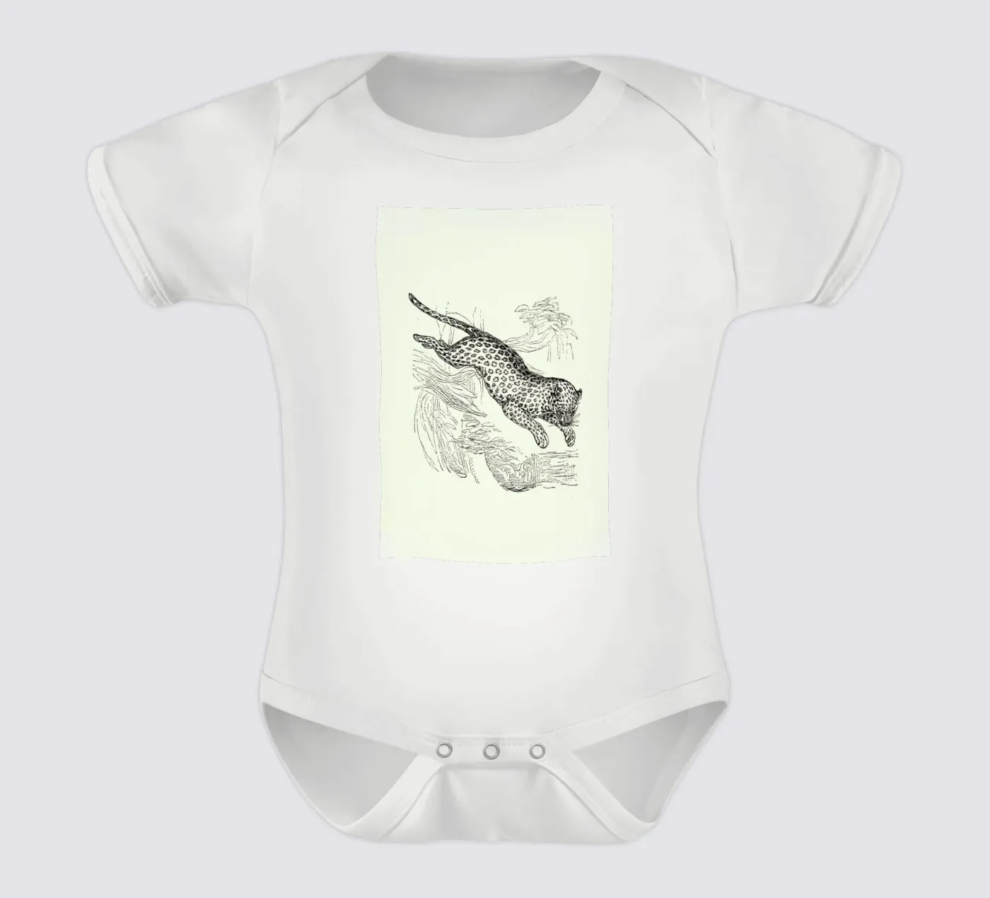 Leopard Kurzarm Babybody von Flora & Fauna