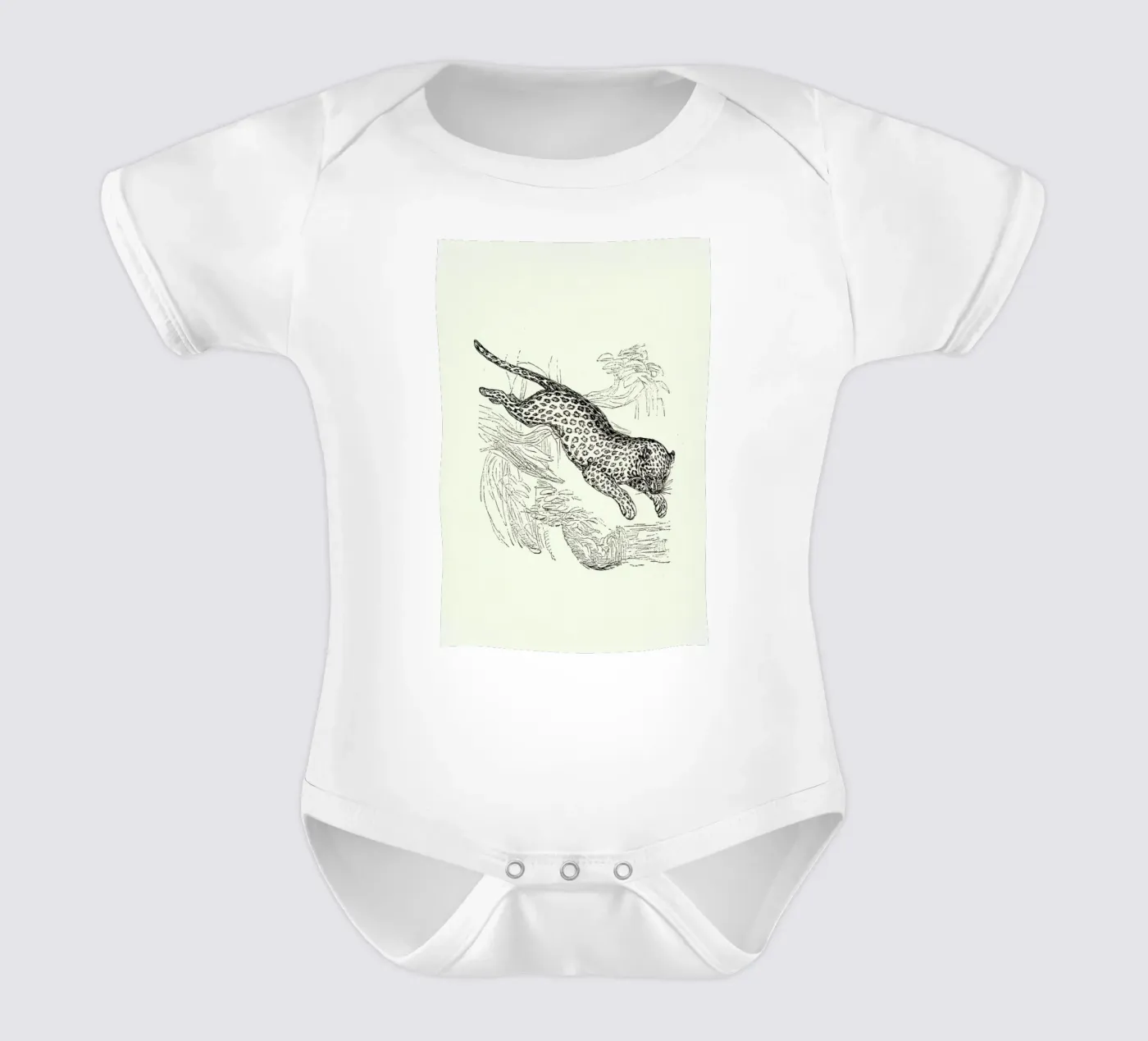 Leopard Kurzarm Babybody von Flora & Fauna