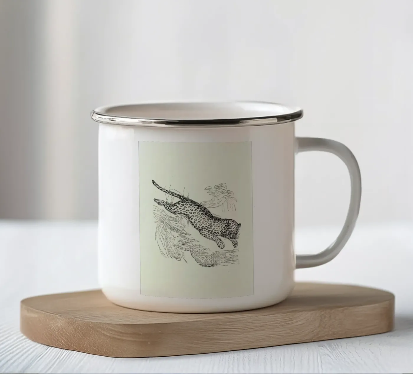 Leopard enamel mug by Flora & Fauna