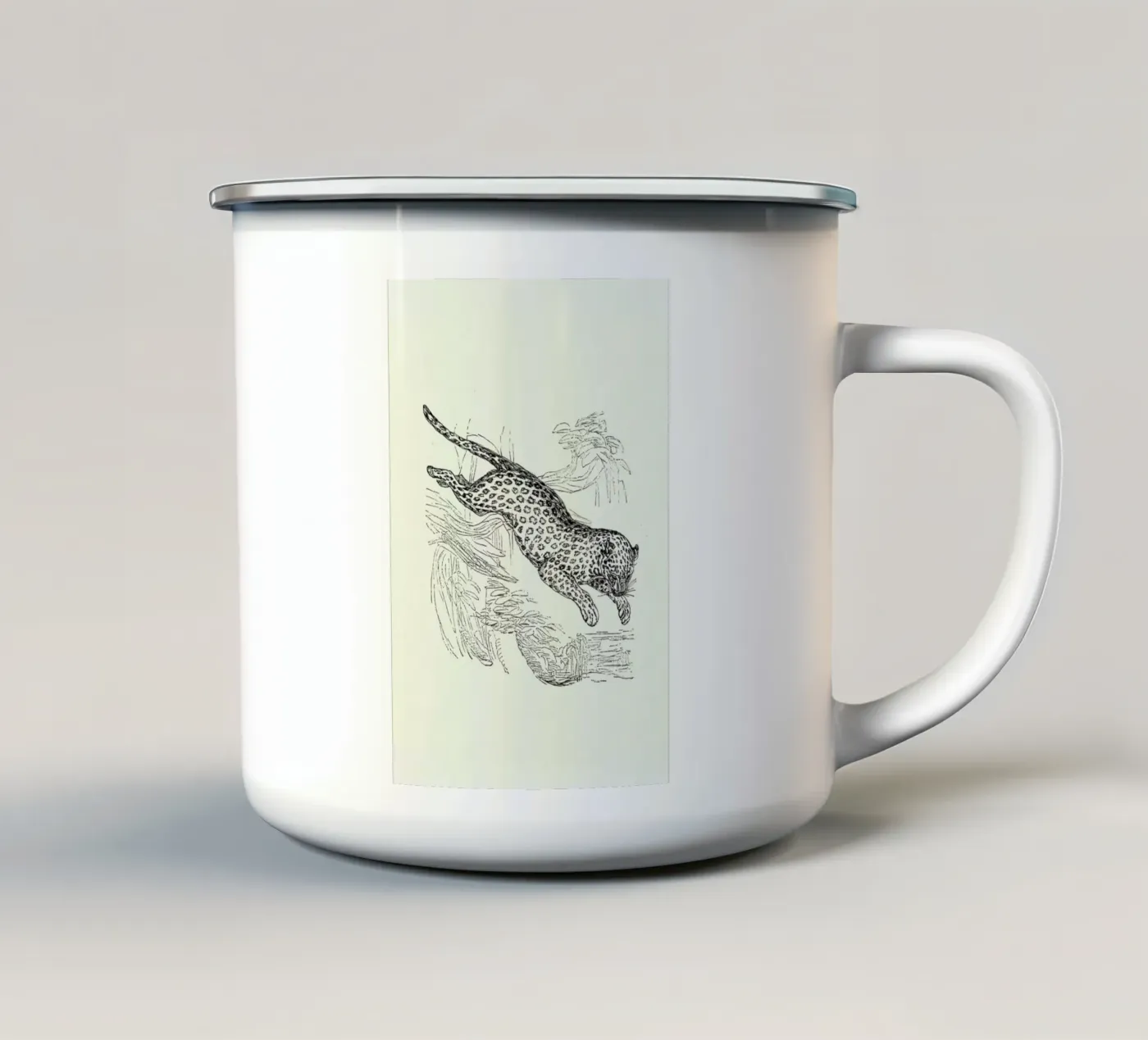 Leopard enamel mug by Flora & Fauna