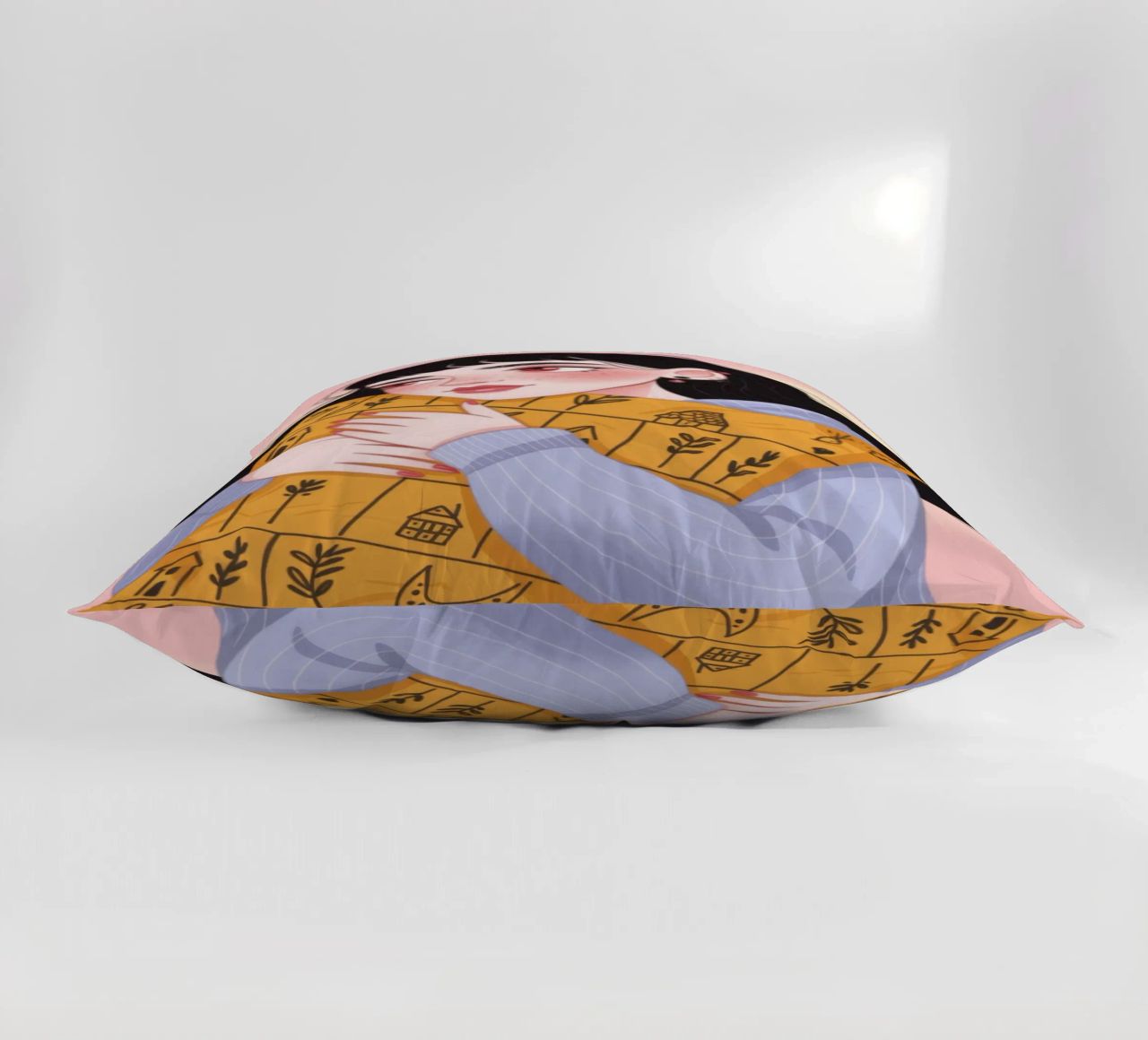 Cozy Autumn Embrace decorative cushion by Nebula Verse