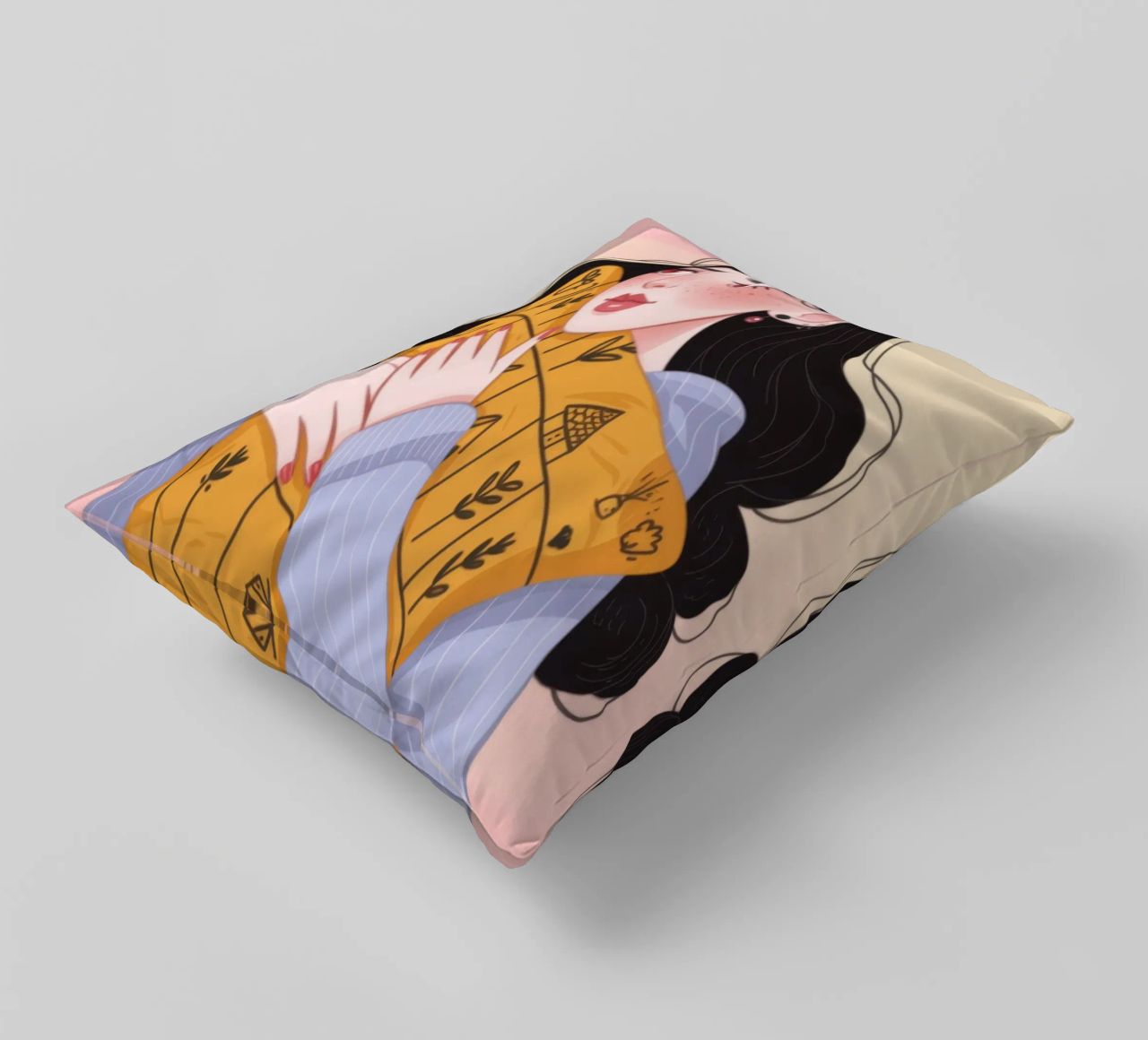 Cozy Autumn Embrace decorative cushion by Nebula Verse