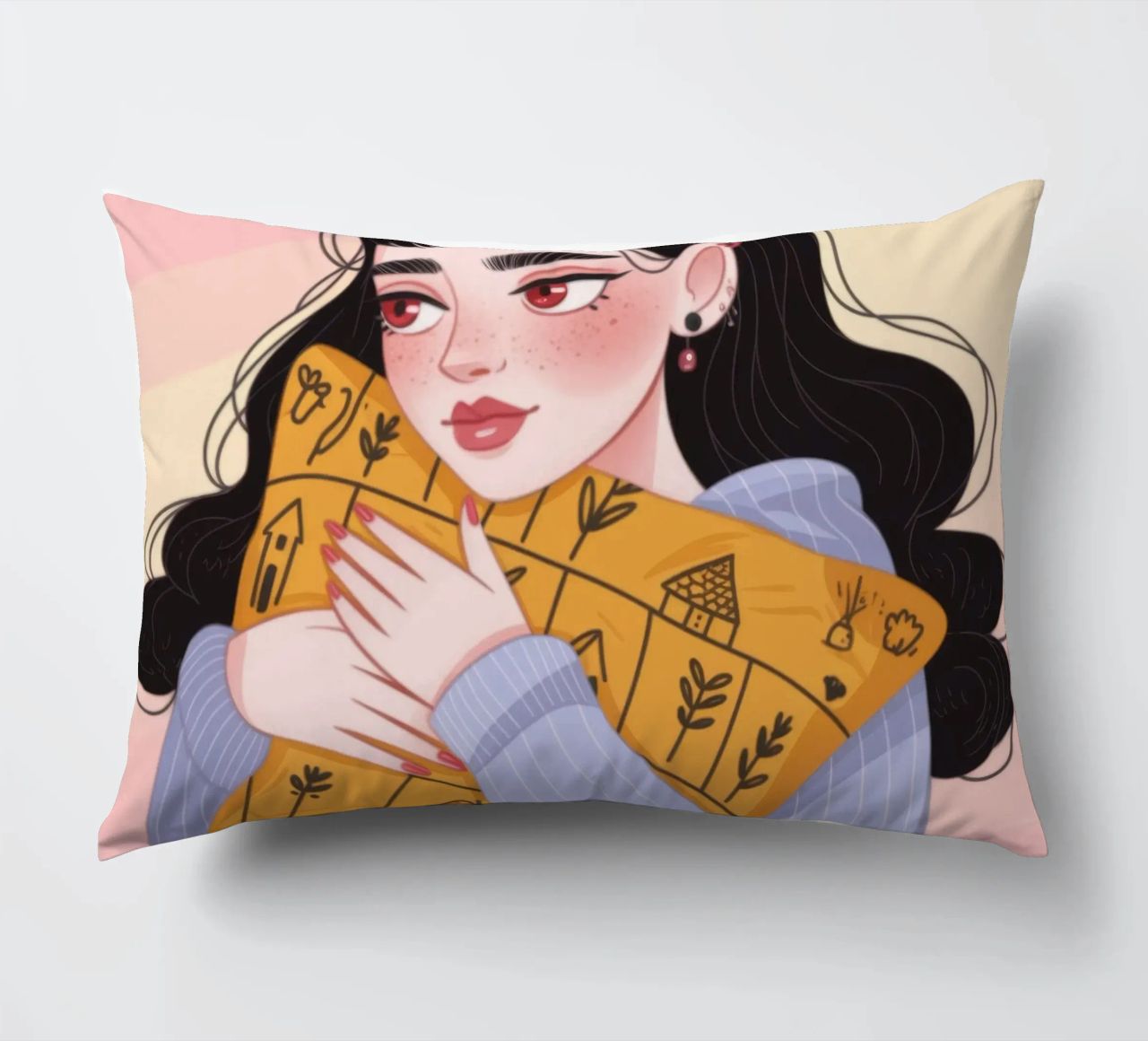 Cozy Autumn Embrace decorative cushion by Nebula Verse