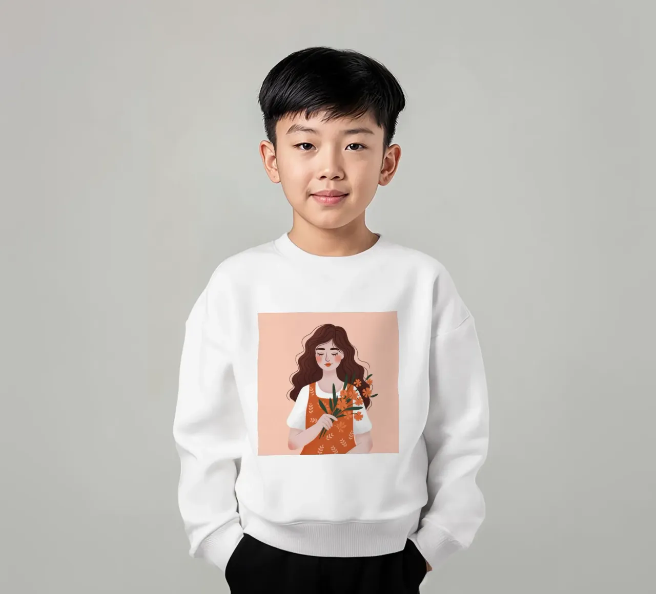 Rustic Floral Grace kids sweatshirt by Nebula Verse